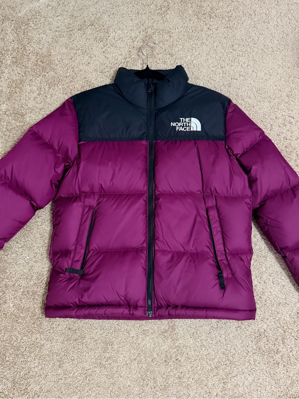 The North Face Plum and Black Puffer Jacket